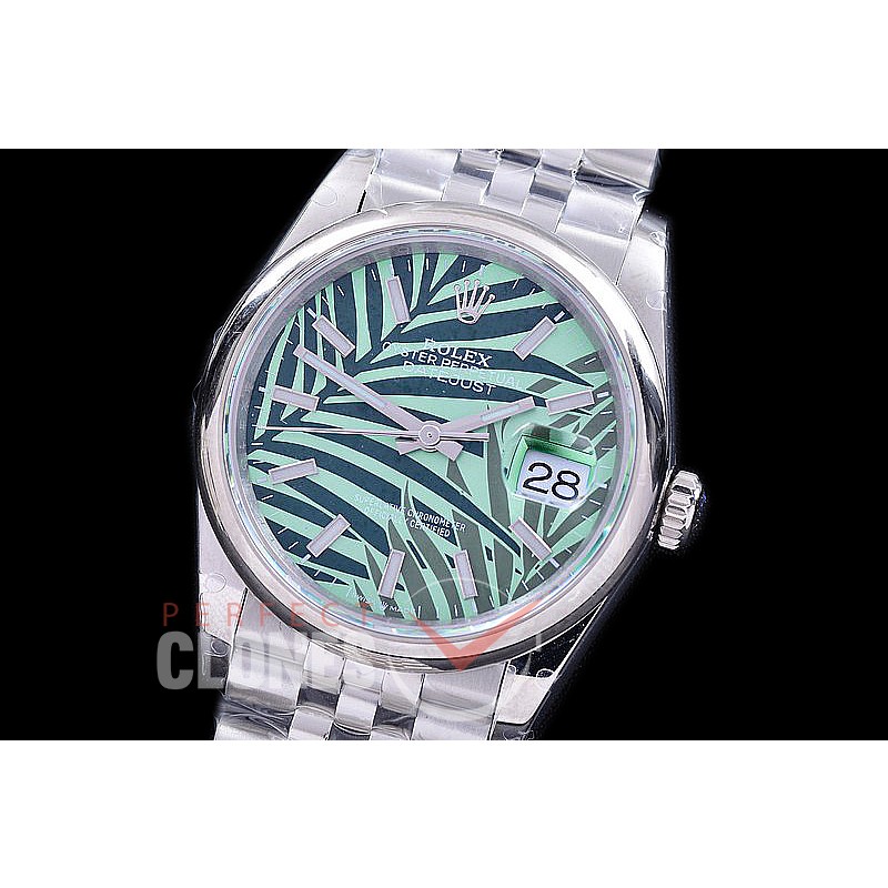 R36DJS-536S BP Datejust 36 126234 SS/SS Smooth/Jubilee 2021 Green Palm Motif Sticks A-2824
