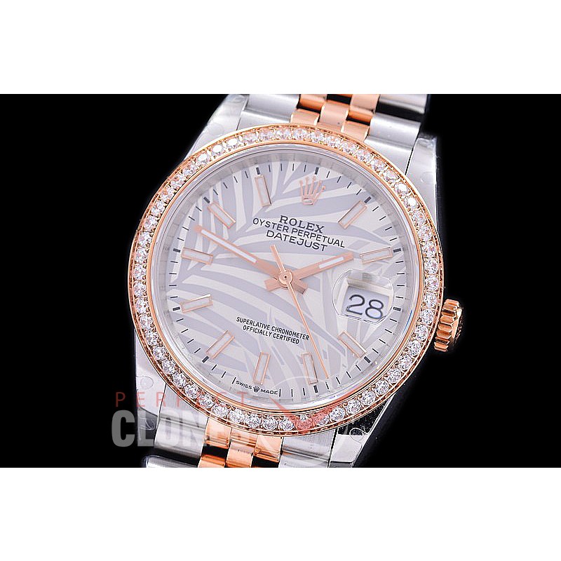 R36DJTR-546Y BP Datejust 36 126231 SS/RG Diam/Jubilee 2021 White Palm Sticks A-2824