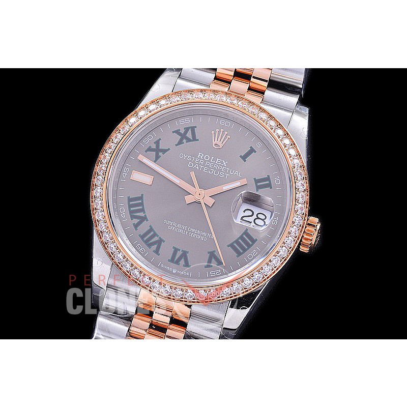R36DJTR-531Y BP Datejust 36 126231 SS/RG Diam/Jubilee 2021 Grey/Green Roman A-2824