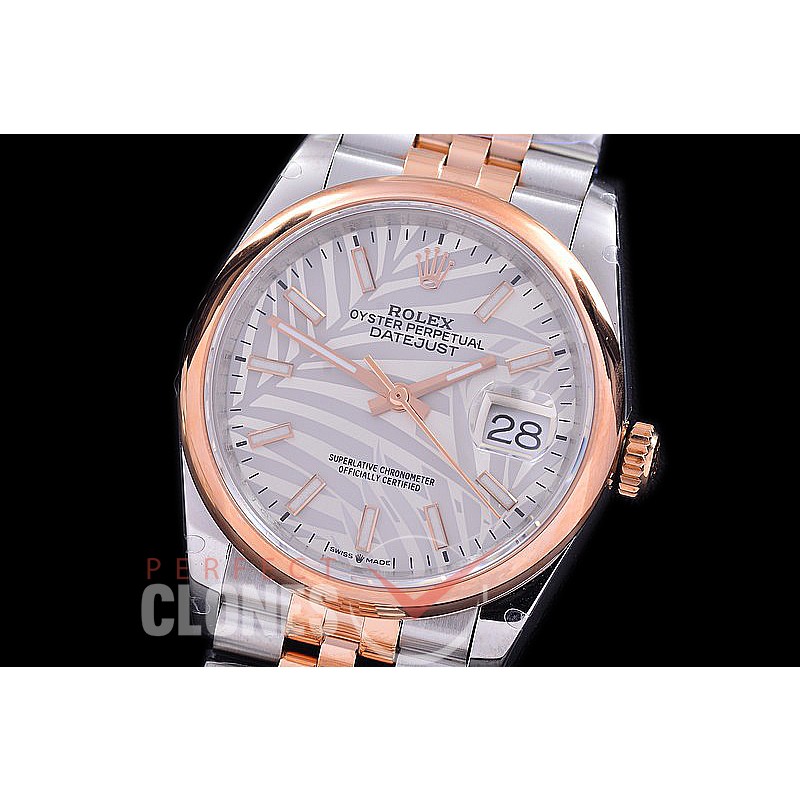 R36DJTR-546S BP Datejust 36 126231 SS/RG Smooth/Jubilee 2021 Silver Palm Sticks A-2824