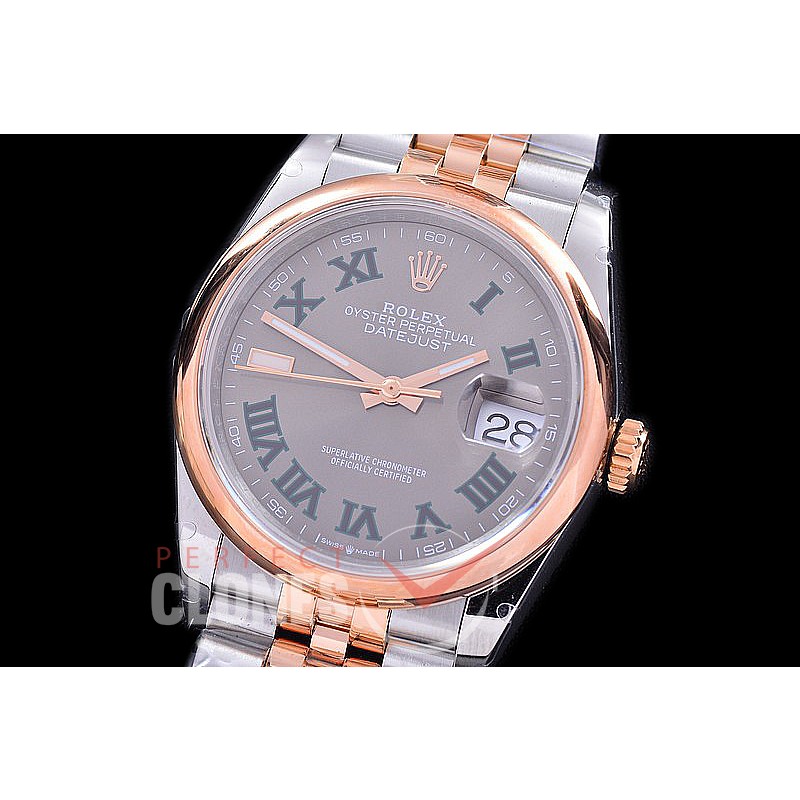 R36DJTR-531S BP Datejust 36 126231 SS/RG Smooth/Jubilee 2021 Grey/Green Roman A-2824