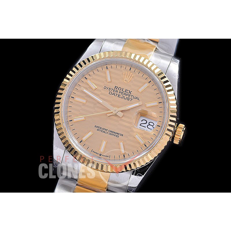R36DJT-593 BP Datejust 36 126233 SS/YG Fluted/Oyster 2021 Gold Fluted Sticks A-2824