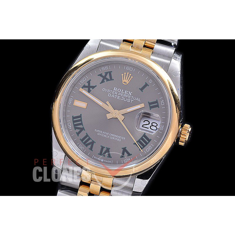 R36DJT-531S BP Datejust 36 126233 SS/YG Smooth/Jubilee 2021 Grey/Green Roman A-2824