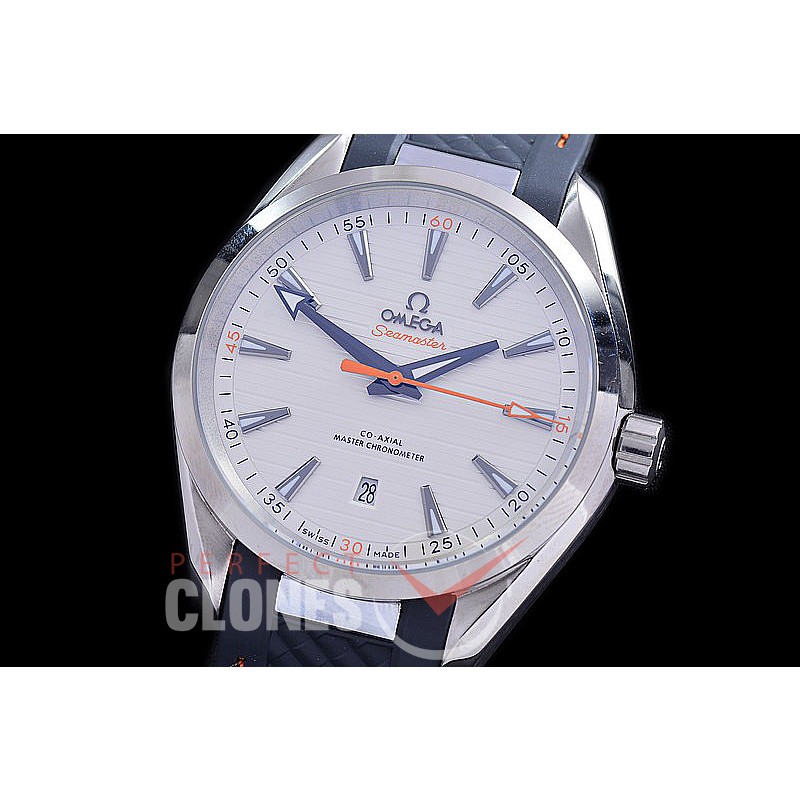 OMAT41-902R Aqua Terra Date Automtaic SS/RU White A-2813 
