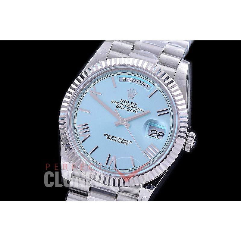 R40DDS10036 228239 Daydate 40mm SS/SS Ice Blue Roman A-2836