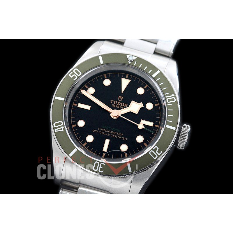 TU00090 Harrods Special Edition Heritage Black Bay Shield 79230G SS/SS Black/Green Asian Clone 2824 