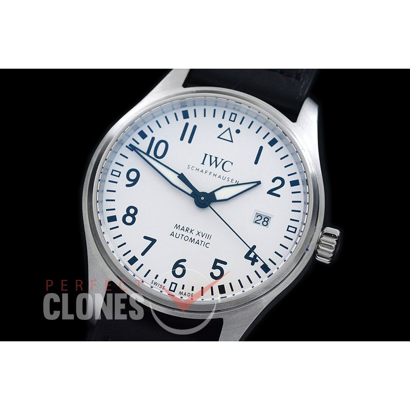 IWM18-201 MK Mark XVIII Pilot Automatic IW327012 SS/LE White A-2892