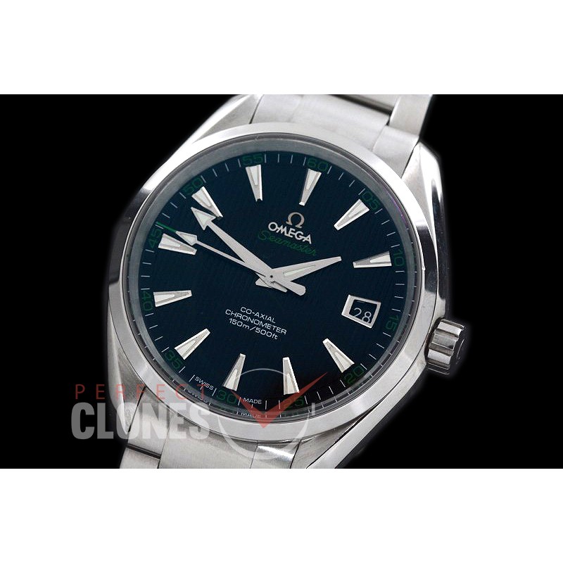 0 0 OMAT41-105 Aqua Terra Date Golf Automtaic SS/SS Black A-2824/8500 Mod