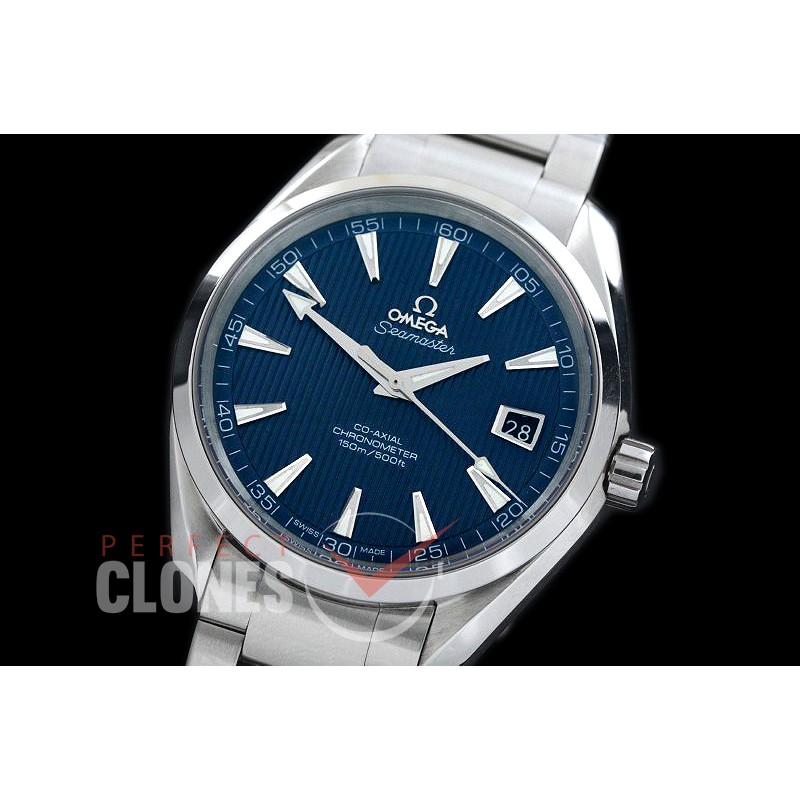 0 0 OMAT41-107 Aqua Terra Date Automtaic Skyfall SS/SS Blue A-2824/8500 Mod