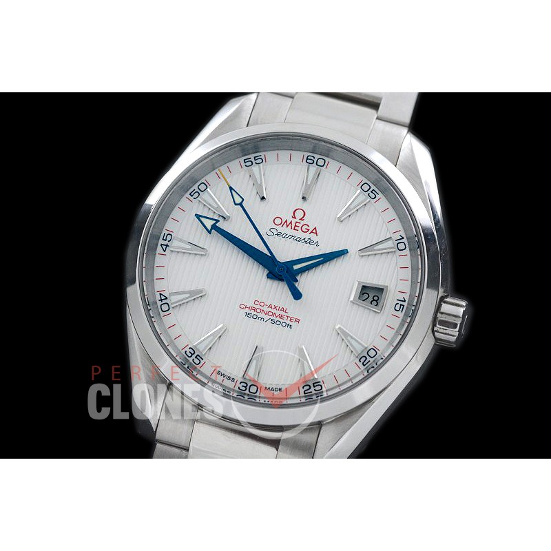 0 0 OMAT41-101 Aqua Terra Date Automtaic SS/SS White A-2824/8500 Mod