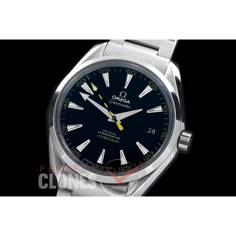 0 0 OMAT41-103 Aqua Terra Date Automtaic SS/SS Black/Yellow A-2824/8500 Mod