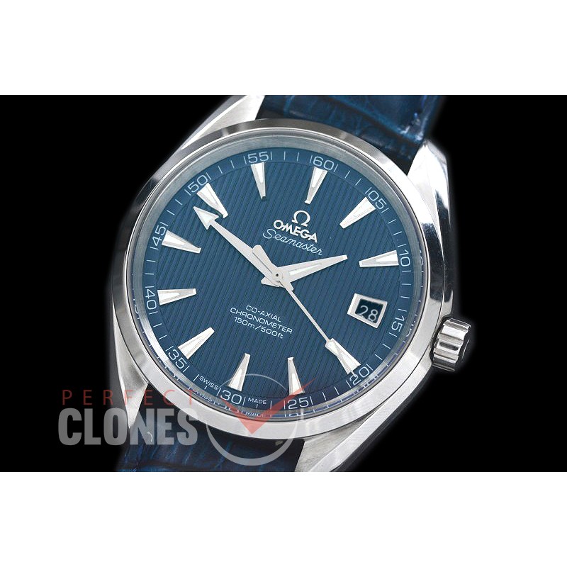 0 0 OMAT41-107L Aqua Terra Date Automtaic Skyfall SS/LE Blue A-2824/8500 Mod