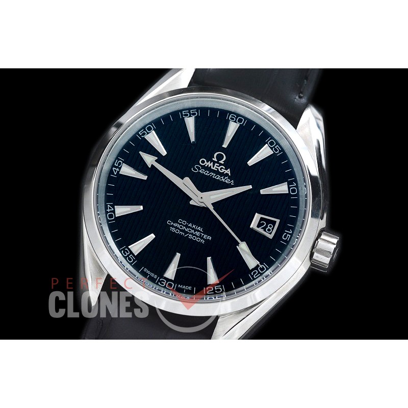 0 0 OMAT41-102L Aqua Terra Date Automtaic SS/LE Black A-2824/8500 Mod