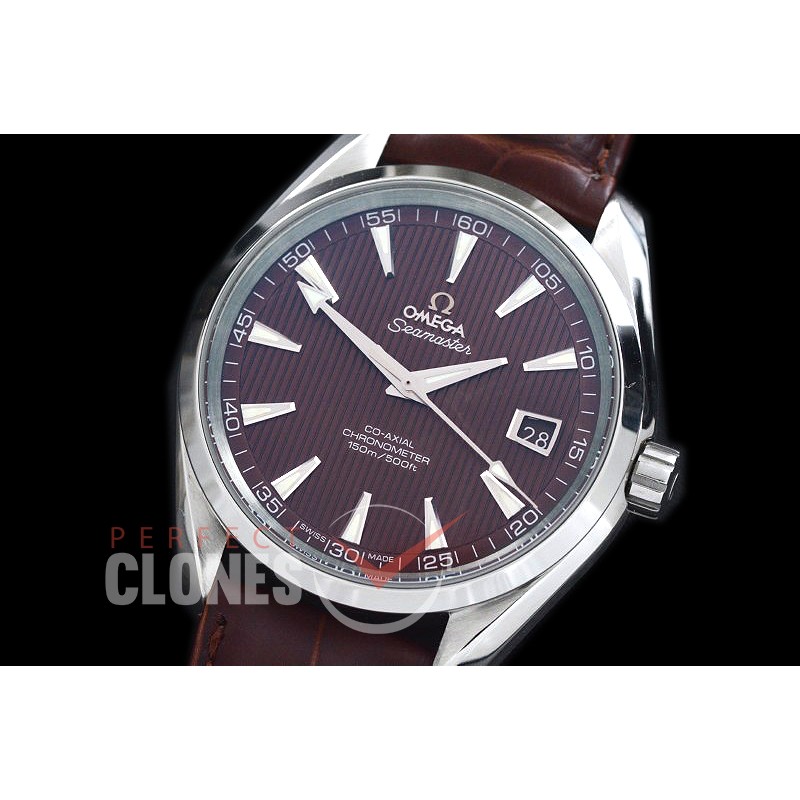 0 0 OMAT41-106L Aqua Terra Date Automtaic SS/LE Brown A-2824/8500 Mod