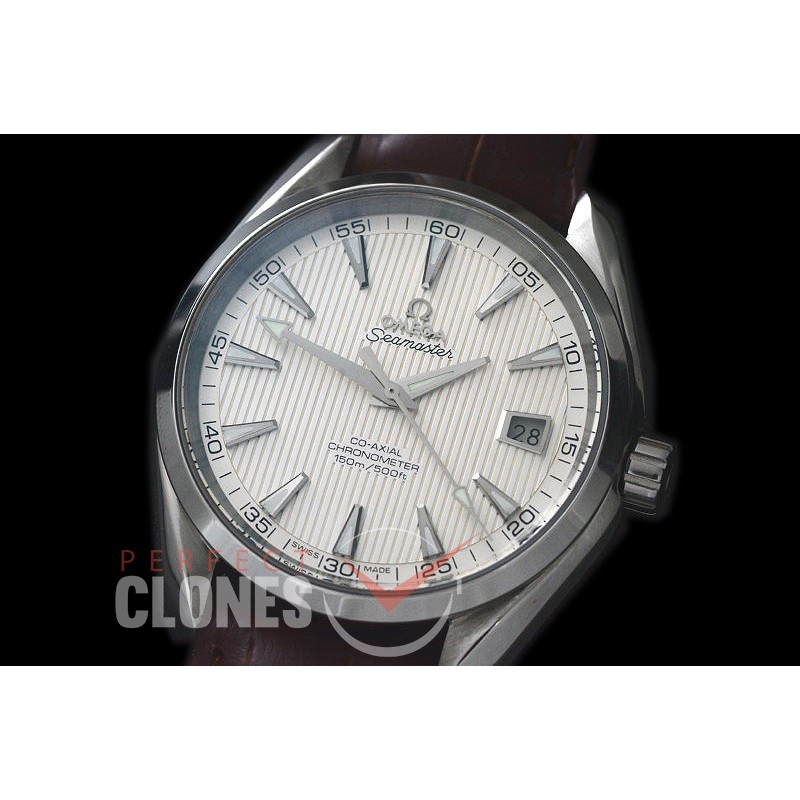 0 0 OMAT41-100L Aqua Terra Date Automtaic SS/LE White A-2824/8500 Mod