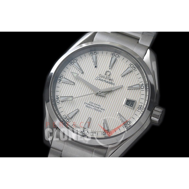 0 0 OMAT41-100 Aqua Terra Date Automtaic SS/SS White A-2824/8500 Mod