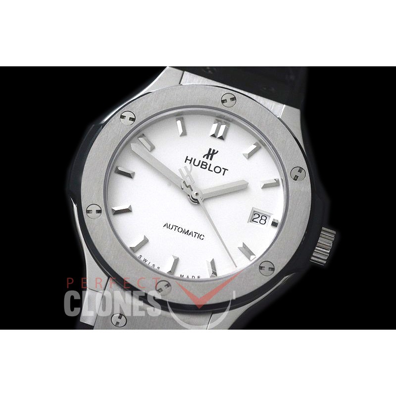 HBFS-38-1001 Classic Fusion 38mm SS/LE White Asian Clone 2892