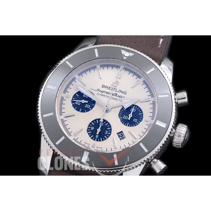0 BLSF05001L Superocean Heritage Chronograph SS/LE White A-7750