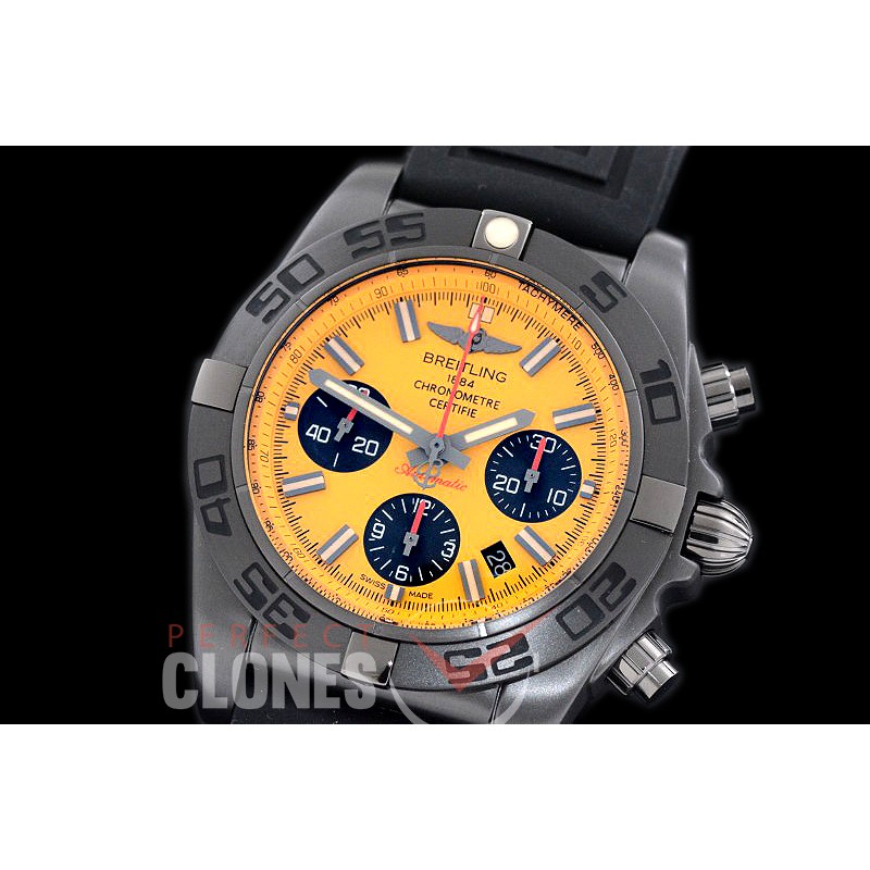 0 BLB01-00075 GF Chronomat B01 BlackSteel Yellow Chronograph DLC/RU Yellow A-7750