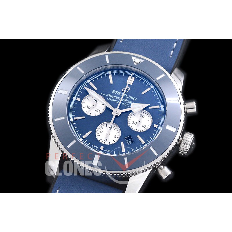 0 BLSF05003L Superocean Heritage Chronograph SS/LE Blue A-7750