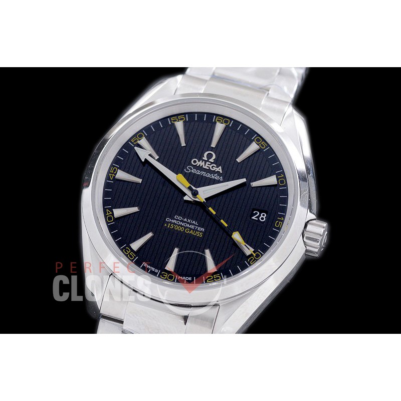 OMAT41-003 XF/VSF Aqua Terra Date Automtaic SS/SS Black VS Cal 8500 Superclone
