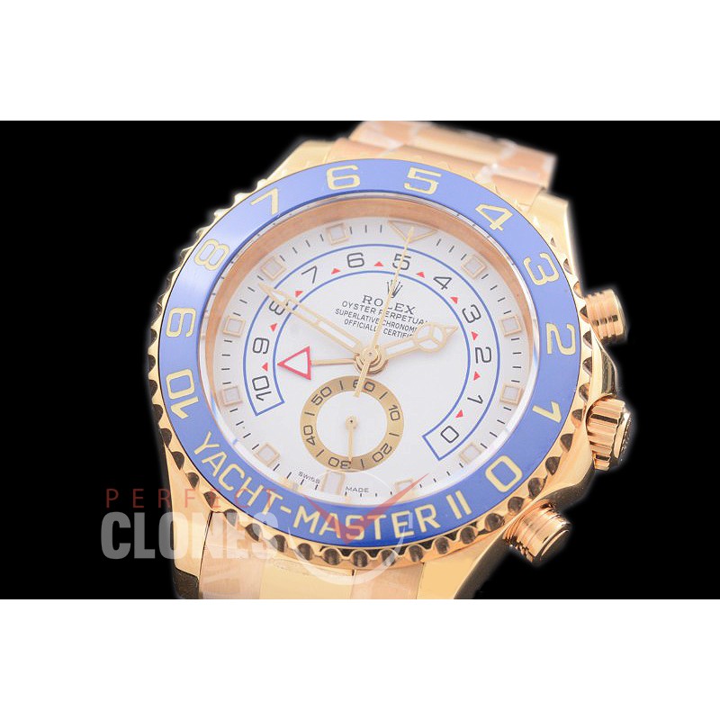 0 RLYM2-18K-106 Yachtmaster II 116688 YG/YG White A-7750/Mod to Calibre 4161
