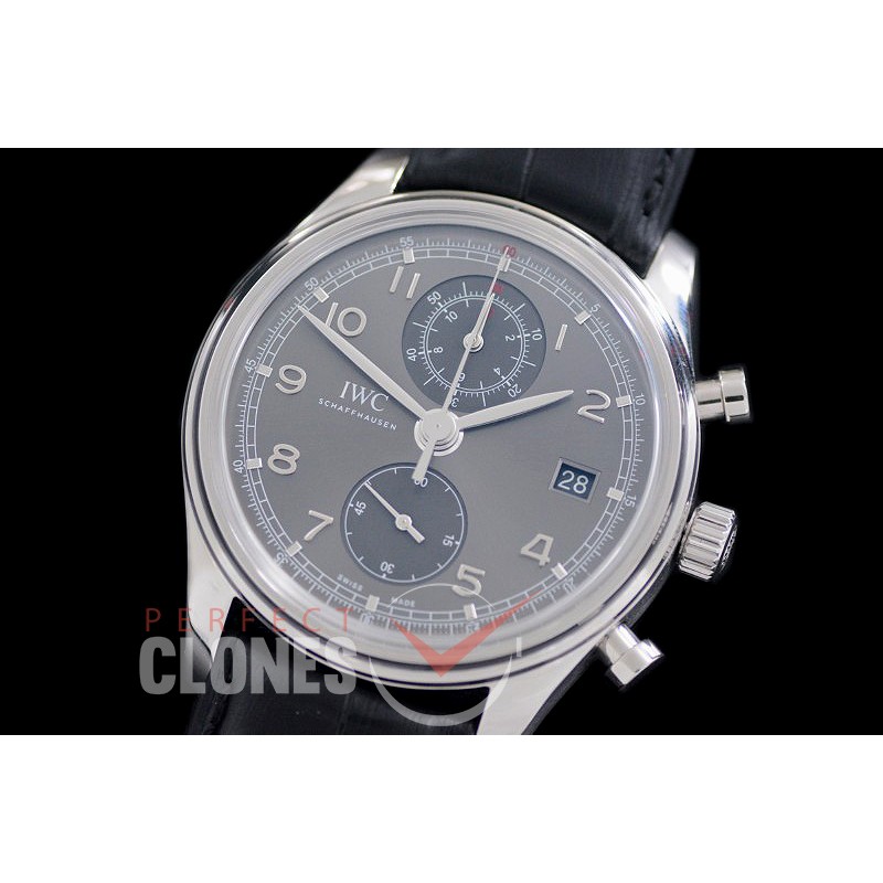 0 0 0 IWPGC-005 ZF Portugieser Chronograph Classic IW3903-04 SS/LE Grey A-7750 Mod to Calibre IW89361