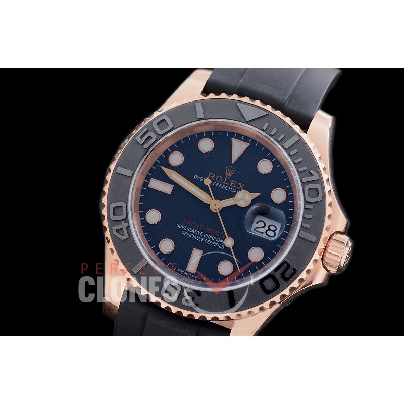 RYMENR00001 NF 116621 Yachtmaster Everose Men RG/RU Black A-2836