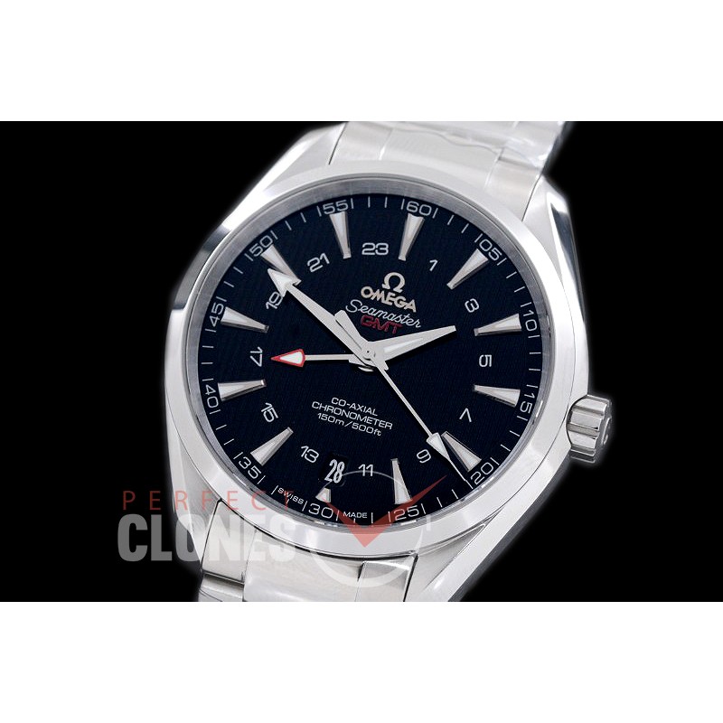 OMAT43.5-073 XF Aqua Terra GMT Automtaic SS/SS Black VS Cal 8605 Superclone