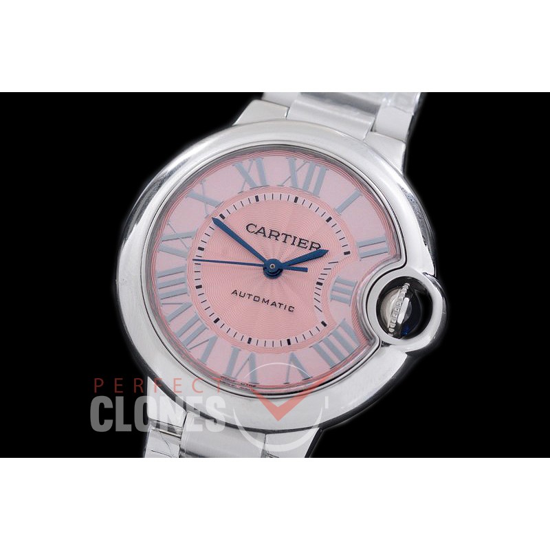 CARBA-33-023S AF Ballon de Cartier Midsize 33 SS/SS Pink Orig Cartier Cal 076 