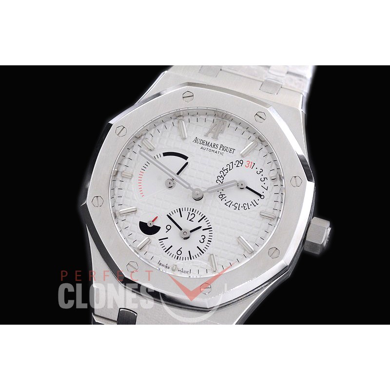 AP26120-101 Royal Oak Dual Time SS/SS White Asian Clone Calibre 2329