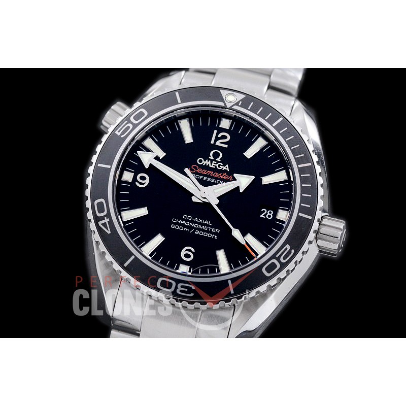 0 OMCPO42-031 XF Seamaster Planet Ocean 42mm Black SS/SS VS 8500 Superclone Free Rubber Strap !