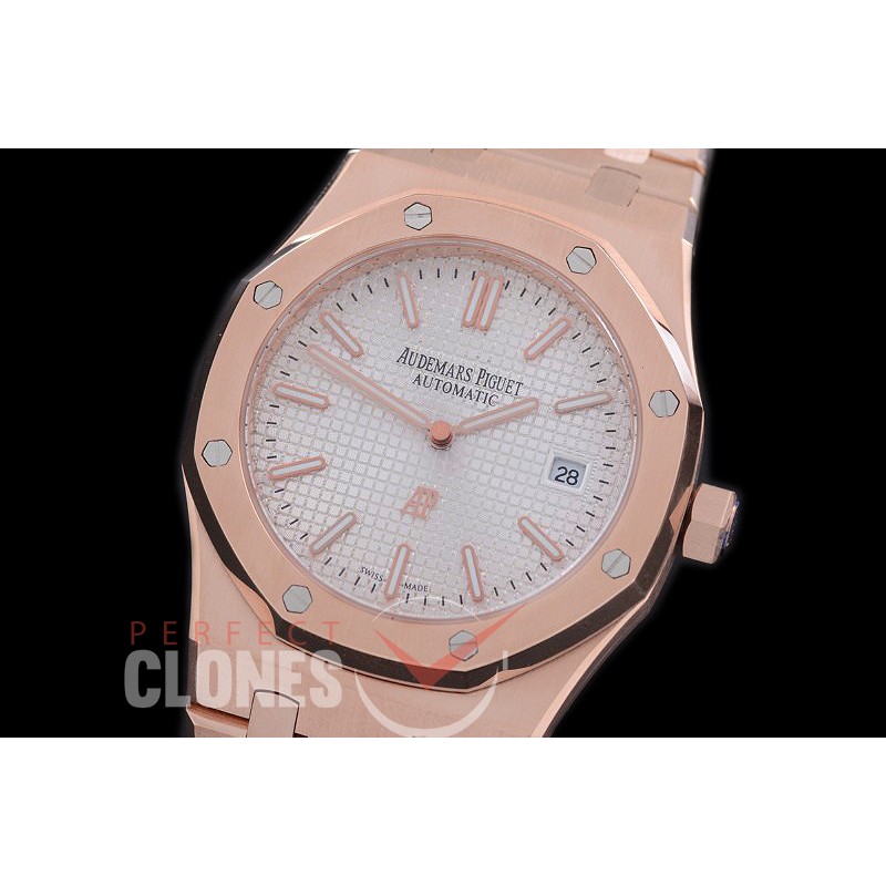 AP15202-141 Royal Oak Jumbo Automatic 15202 RG/RG White Asian 2813 