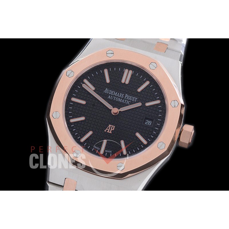 AP15202-122 Royal Oak Jumbo Automatic 15202 SS/RG Black Asian 2813 