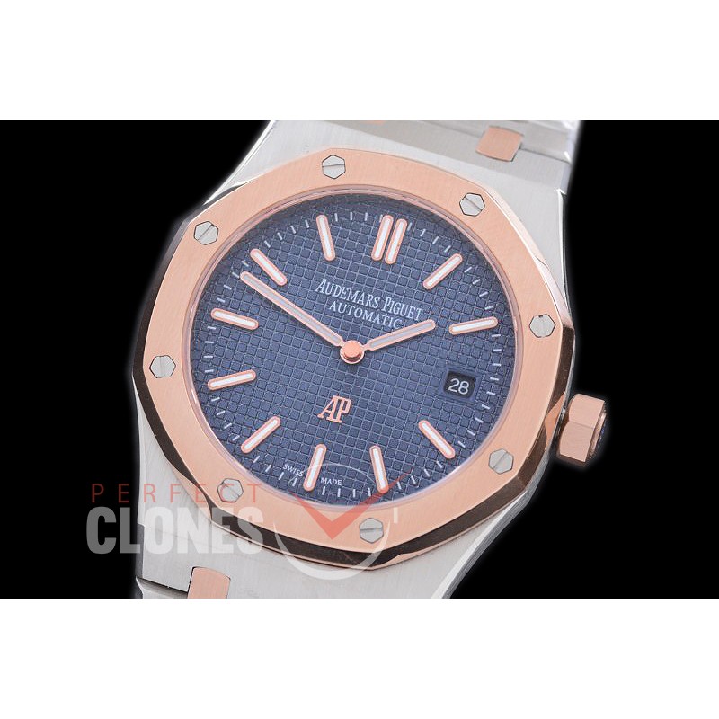 AP15202-123 Royal Oak Jumbo Automatic 15202 SS/RG Blue Asian 2813 