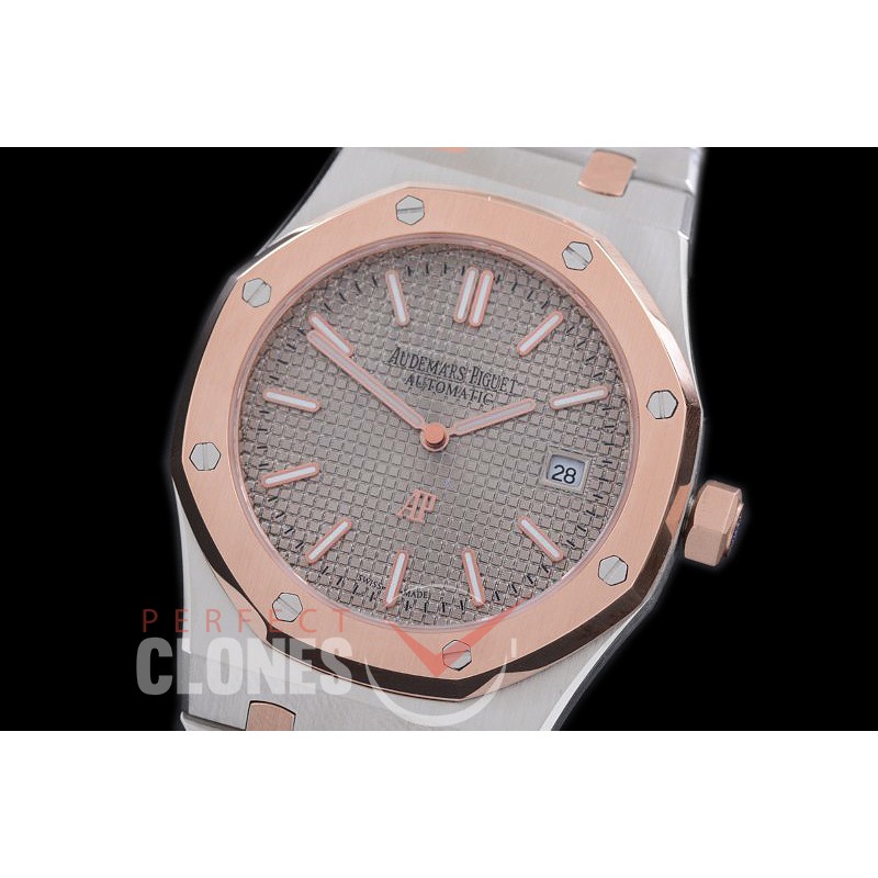AP15202-124 Royal Oak Jumbo Automatic 15202 SS/RG Grey Asian 2813 