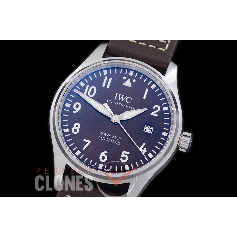 IWM18-207 MK Mark XVIII Pilot Brown Special Edition Automatic IW327003 SS/LE Blue J-9015