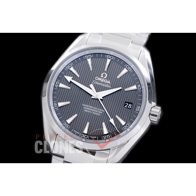 OMAT41-008 XF/VSF Aqua Terra Date Automtaic SS/SS Grey VS Cal 8500 Superclone
