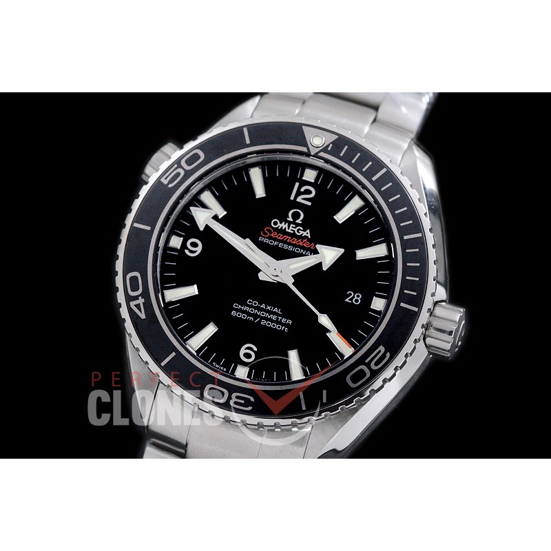 0 OMCPO45-031 XF Seamaster Planet Ocean 45mm Black SS/SS VS 8500 Superclone Free Rubber Strap !