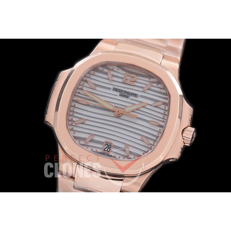 PP-7118-106 Nautilus Ladies 7118 RG/RG White Miyota 9015 Modified Calibre 324SC