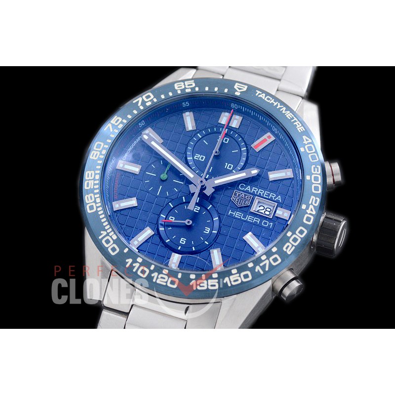 TGCH1-153S Carrera Heuer-01 Chronograph SS/SS Blue Jap OS 10 Quartz 