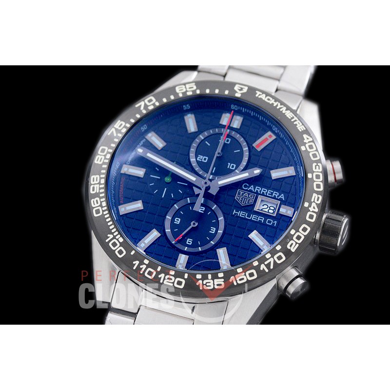 TGCH1-152S Carrera Heuer-01 Chronograph SS/SS Black Jap OS 10 Quartz 