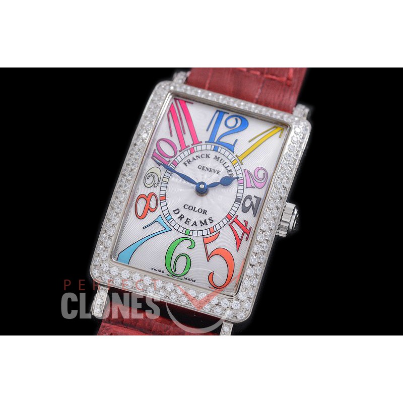 0 0 FMLI00301D Ladies Long Island SS/Diam/LE White Crazy Colours Swiss Quartz