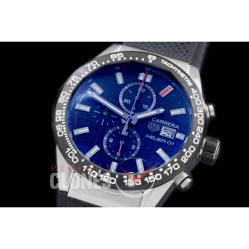 TGCH1-152R-1 Carrera Heuer-01 Chronograph SS/RU Black Jap OS 10 Quartz 