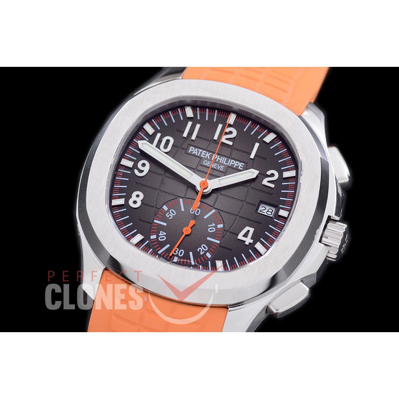 PPAQC-5968-102 Aquanaut Chronograph 5968A SS/RU Black/Orange A-7750 