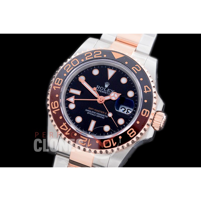 RLGTR-18K-101 904L Steel/18K Thick Wrapped 2018 GMT 126711CHNR Coke SS/RG Black Swiss 2836