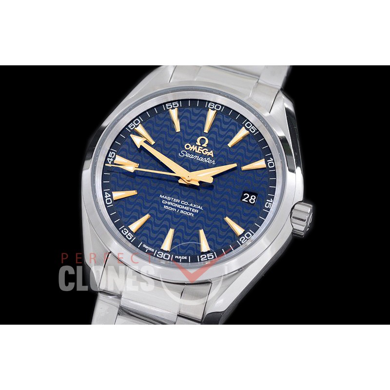 OMAT41-018 XF/VSF Aqua Terra Date Automtaic SS/SS Blue VS Cal 8500 Superclone