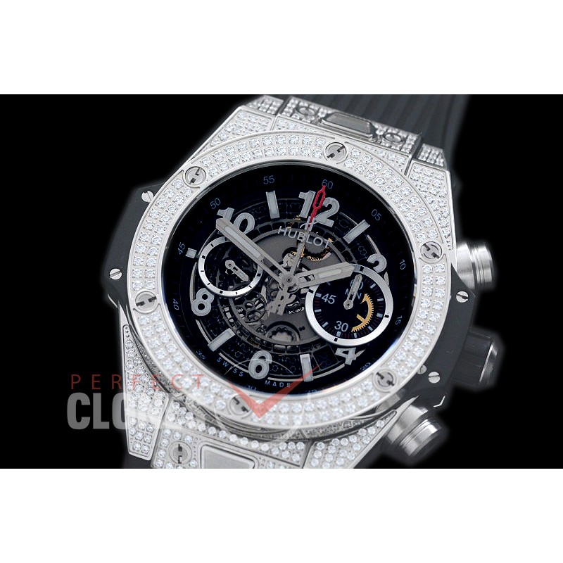 HB45-011F Big Bang Unico SS/DIAM/RU Grey Skeleton Asian 7750 28800 