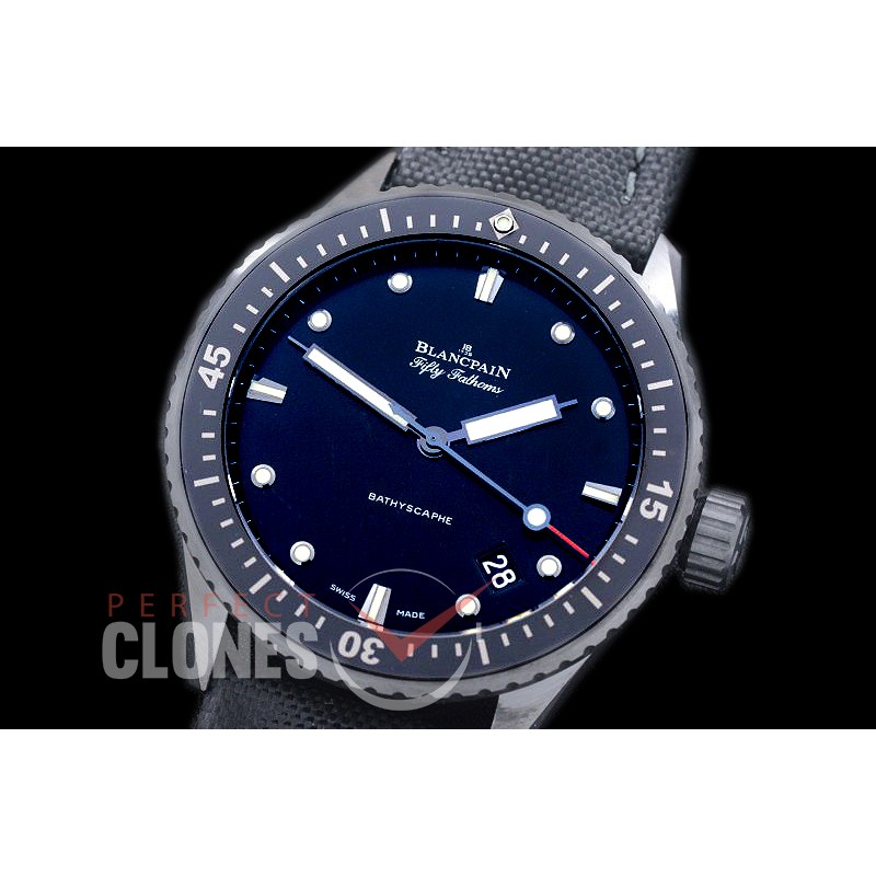 0 0 0 BP-50F-011 GF 50 Fathoms Bathyscaphe TI/NY Black HZ7 Mod to Calibre 1315 - Free Rubber Strap