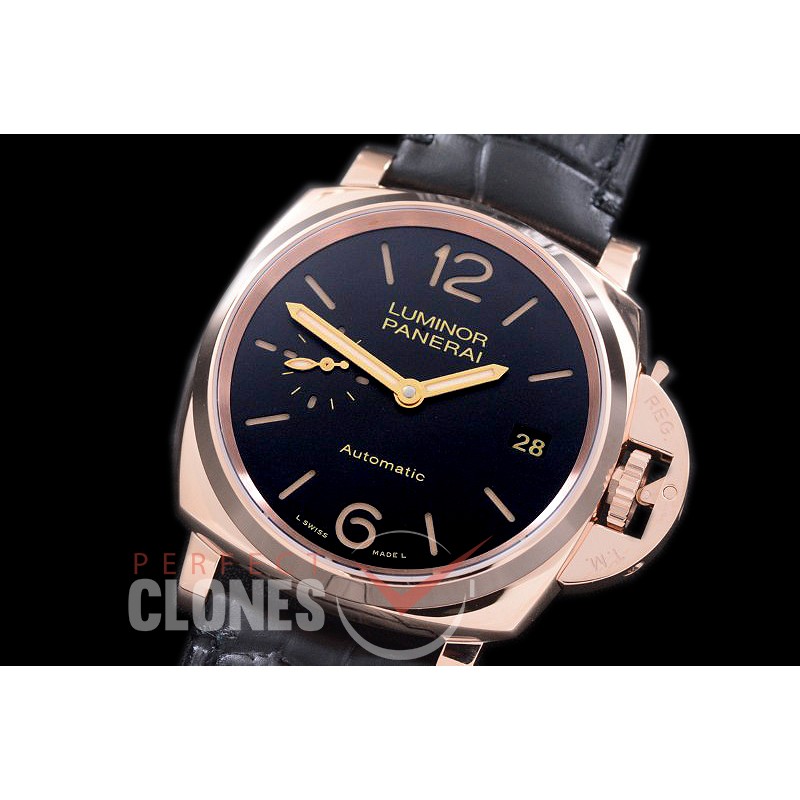 PN90801 Luminor Due Oro Rosso 38mm 3 Days RG/LE Black FU Limited Edition VS OPXXXIV 